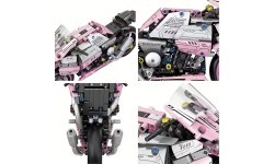 Motociklininko konstruktorius, rožinis, 2066 detalės