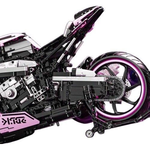 Motorcycle Racer Building Blocks Set Pink 2066pcs.