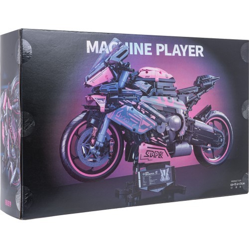 Motorcycle Racer Building Blocks Set Pink 2066pcs.
