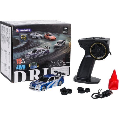 R/C Drift Car 1:43 Blue + Accessories