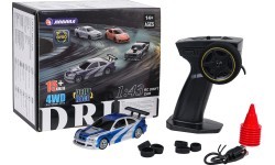 R/C driftinis automobilis 1:43 mėlynas + priedai