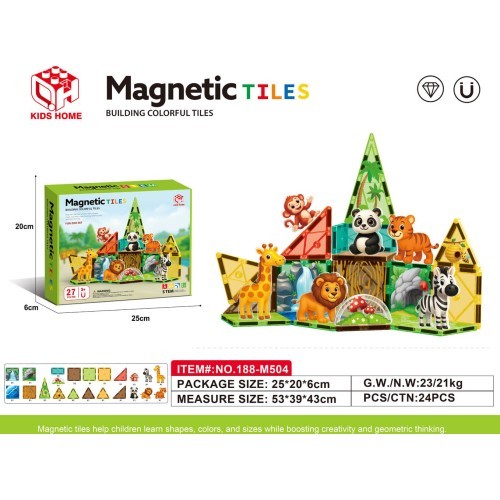 Набор магнитных блоков Zoo, 27 шт.