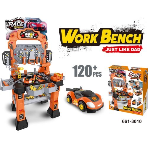 Oranžinės dirbtuvės rinkinys 120 d. + ardomas automobilis