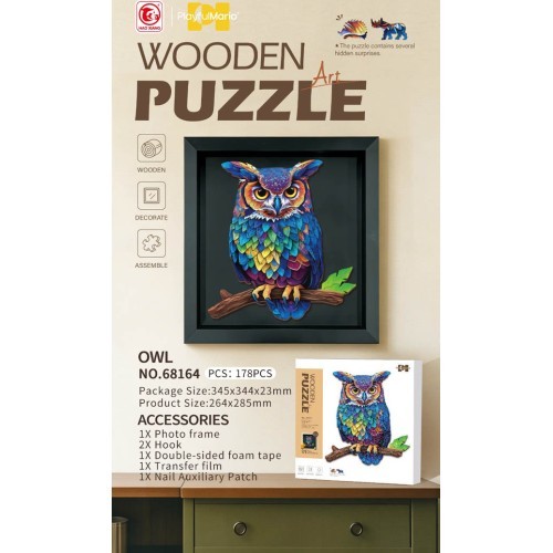 Wooden Jigsaw Puzzle Set 178el. Owl