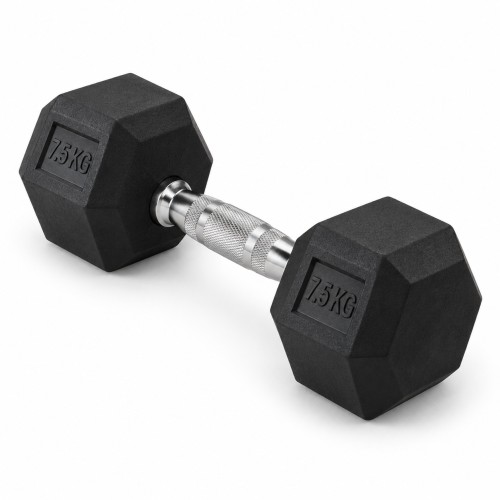 Гантель обрезиненная HEX PRO - 7,5 kg
