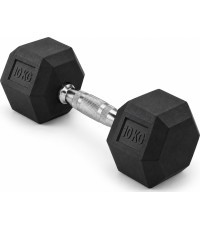 Gumuotas hantelis HEX PRO - 10 kg