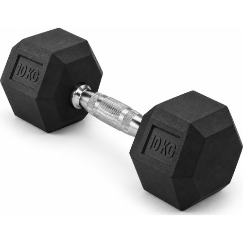 Gumuotas hantelis HEX PRO - 10 kg