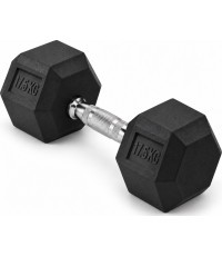 Gumuotas hantelis HEX PRO - 17,5 kg