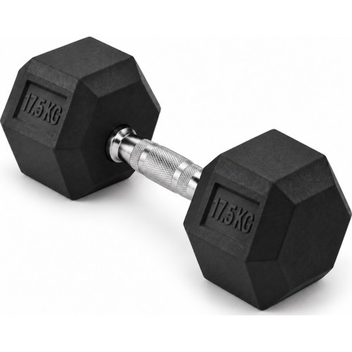 Gumuotas hantelis HEX PRO - 17,5 kg