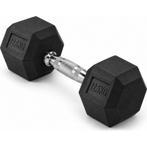 FiTKER® HEX PRO Rubber Dumbbell - 12.5 kg