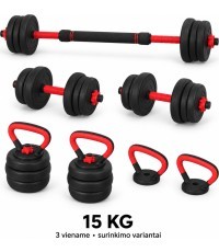 Разборная FiTKER® гантель, штанга и гиря, набор 3 в 1 - 15 kg