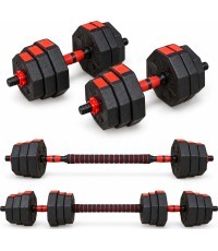 Adjustable HEX Dumbbell & Barbell 2-in-1 Set - 40kg