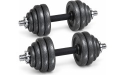Регулируемый набор чугунных гантелей с сумкой - 15 kg