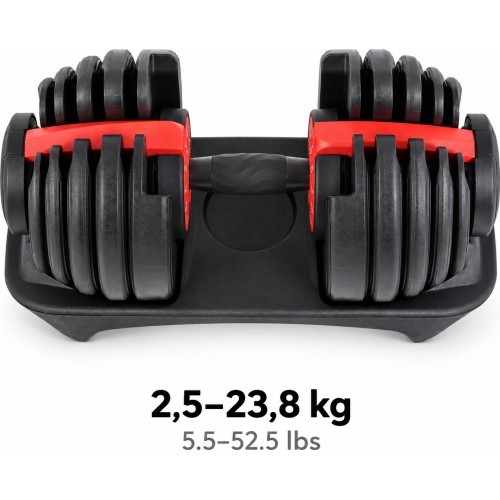 Reguliuojamo svorio hantelis - 2,5–23,8 kg