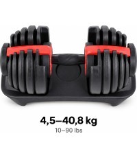 Reguliuojamo svorio hantelis - 4,5–40,8 kg (10–90 lb)