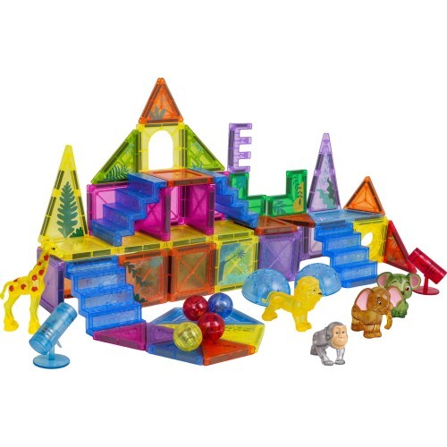 3D ZOO magnetinių kaladėlių rinkinys 64 vnt.