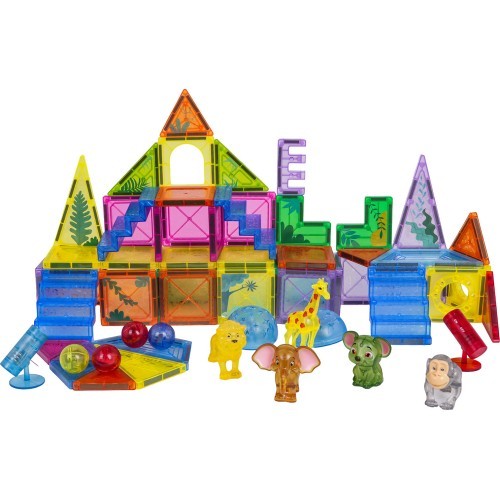 3D ZOO magnetinių kaladėlių rinkinys 64 vnt.