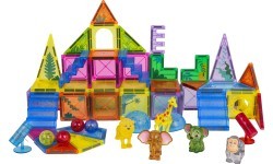 3D ZOO magnetinių kaladėlių rinkinys 64 vnt.