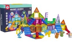 3D ZOO magnetinių kaladėlių rinkinys 64 vnt.