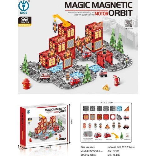 Fire Department Magnetic Block Set 92 pcs.