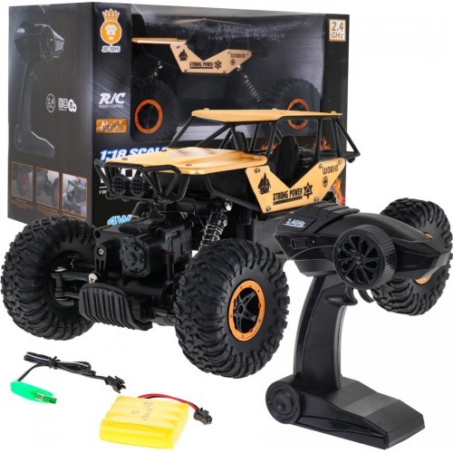 Nuotolinio valdymo automobilis Crawler R/C MONSTER 1:18, auksinis