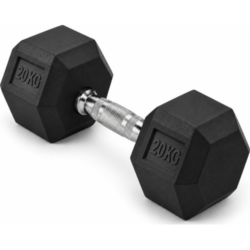 Gumuotas hantelis HEX PRO - 20 kg
