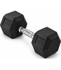 HEX PRO Rubber Dumbbell - 25 kg