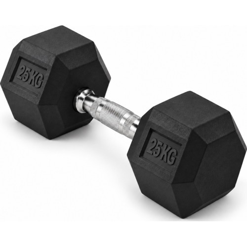 Гантель обрезиненная HEX PRO - 25 kg