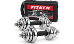 Chrome Dumbbell Set with Carry Case - 20 kg