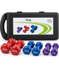 Vinyl Dumbbell Set with Carry Case - 10kg