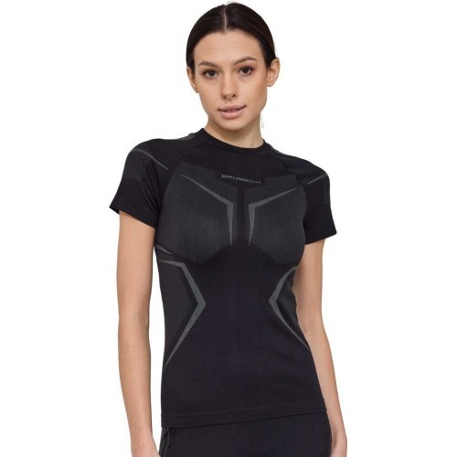 Women's Short-Sleeve Performance Shirt Brubeck Dry SS1465W - Black/Graphite