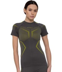 Moteriški trumparankoviai termo marškinėliai Brubeck Dry SS1465W - Grey/Lime