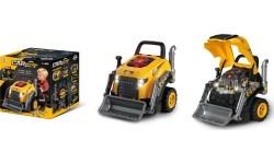 Mažojo mechaniko rinkinys su geltonu sunkvežimiu