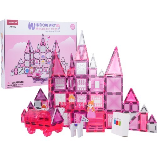 Pink Princess Magnetic Blocks Set 126 pcs.