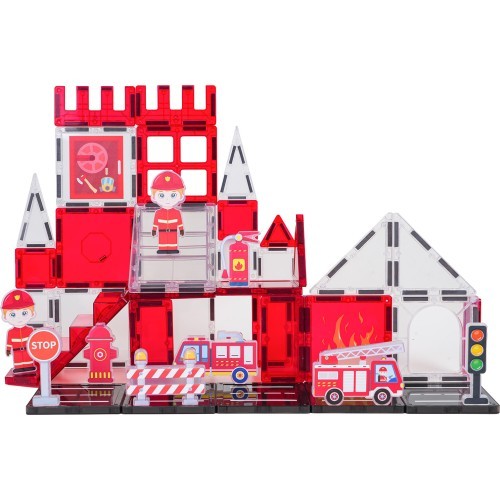 Fire Department Magnetic Building Blocks Set 48 pcs.