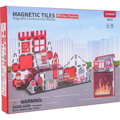 Fire Department Magnetic Building Blocks Set 48 pcs.
