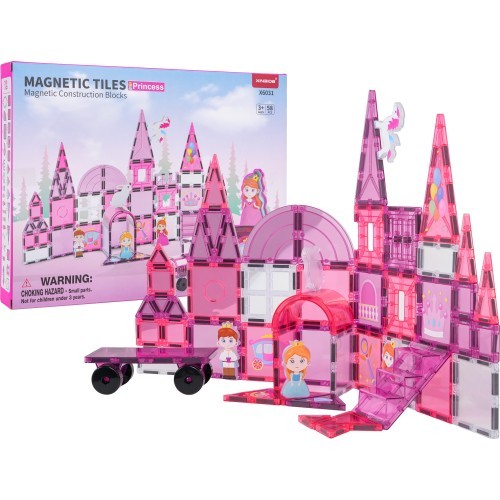Pink Princess Magnetic Blocks Set 58 pcs.