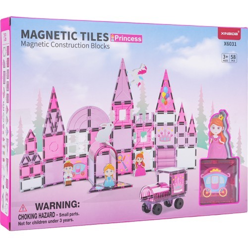 Pink Princess Magnetic Blocks Set 58 pcs.