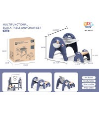 Stalas ir kėdė su lenta 4-in-1