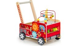 Medinis edukacinis stumdukas su kaladėlėmis Eco Toys Ugniagesiai