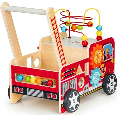 Medinis edukacinis stumdukas su kaladėlėmis Eco Toys Ugniagesiai