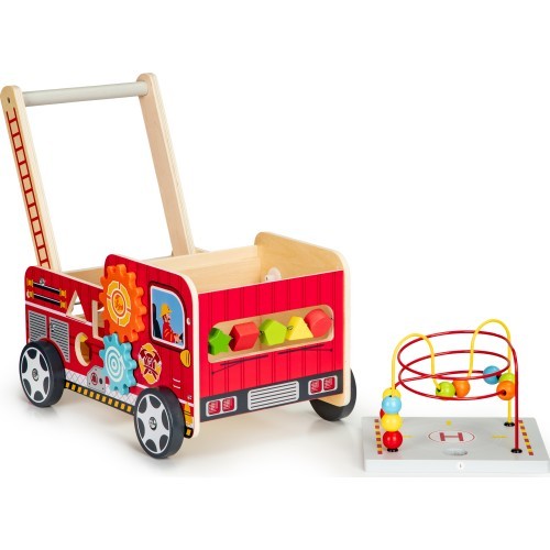 Medinis edukacinis stumdukas su kaladėlėmis Eco Toys Ugniagesiai