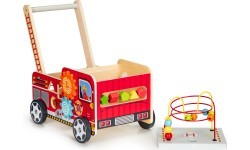 Medinis edukacinis stumdukas su kaladėlėmis Eco Toys Ugniagesiai