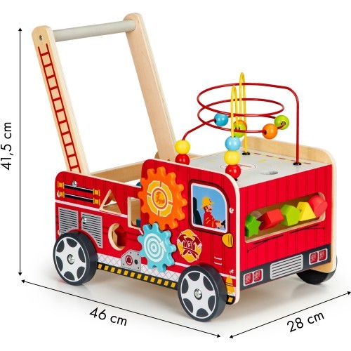 Medinis edukacinis stumdukas su kaladėlėmis Eco Toys Ugniagesiai