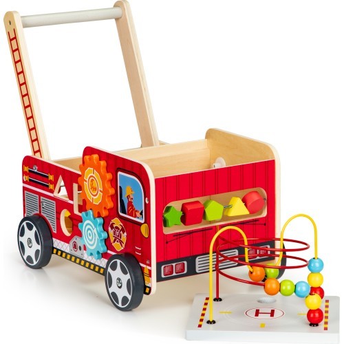 Medinis edukacinis stumdukas su kaladėlėmis Eco Toys Ugniagesiai