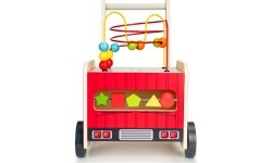 Wooden Educational Pushchair With Blocks Eco Toys Fire Brigade