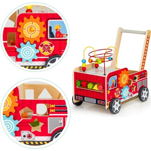 Medinis edukacinis stumdukas su kaladėlėmis Eco Toys Ugniagesiai