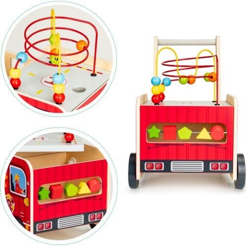 Medinis edukacinis stumdukas su kaladėlėmis Eco Toys Ugniagesiai