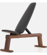 WeightBench Nussbaum Schwarz - Echtleder Schwarz