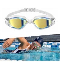 Plaukimo akiniai inSPORTline Clariflow Mirror - White with blue mirrored lenses